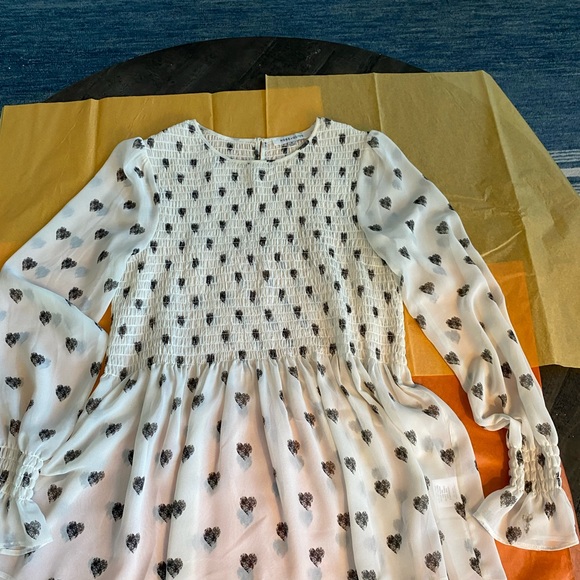 Rose +Olive chiffon blouse, Size M - Picture 2 of 2